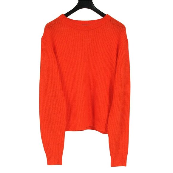 T by Alexander Wang Women Pullover Sweater Medium Orange Acrylic Mohair Knit - Picture 1 of 8